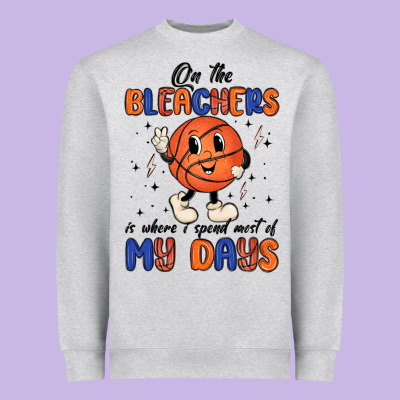 On The Bleachers Is Where I Spend Most Of My Days Heavyweight Sweatshirt Designed By Maliassmallbusiness