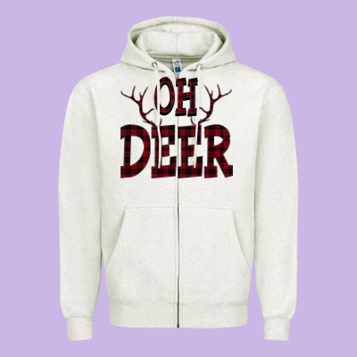 Oh Deer Zipper Hoodie Designed By Bettercallsaul