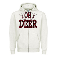 Oatmeal Heather Oh Deer Zipper Hoodie - Bettercallsaul
