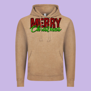 Merry Christmas Tartan Vintage Hoodie Designed By Jasminsmagicworld