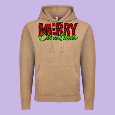Merry Christmas Tartan Vintage Hoodie Designed By Jasminsmagicworld