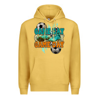Antique Gold Game day lightning bolt soccer Premium Hoodie - HowdyJamesFarm