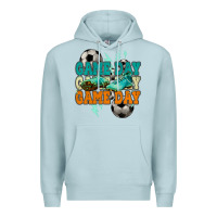 Blue Mist Game day lightning bolt soccer Premium Hoodie - HowdyJamesFarm