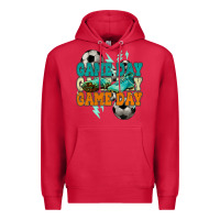 Cardinal Game day lightning bolt soccer Premium Hoodie - HowdyJamesFarm