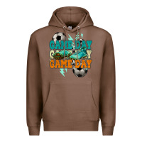 Chestnut Game day lightning bolt soccer Premium Hoodie - HowdyJamesFarm