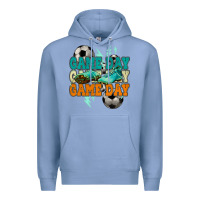 Colony Blue Game day lightning bolt soccer Premium Hoodie - HowdyJamesFarm