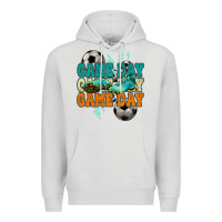 Dove Grey Game day lightning bolt soccer Premium Hoodie - HowdyJamesFarm