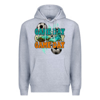 Heather Grey Game day lightning bolt soccer Premium Hoodie - HowdyJamesFarm
