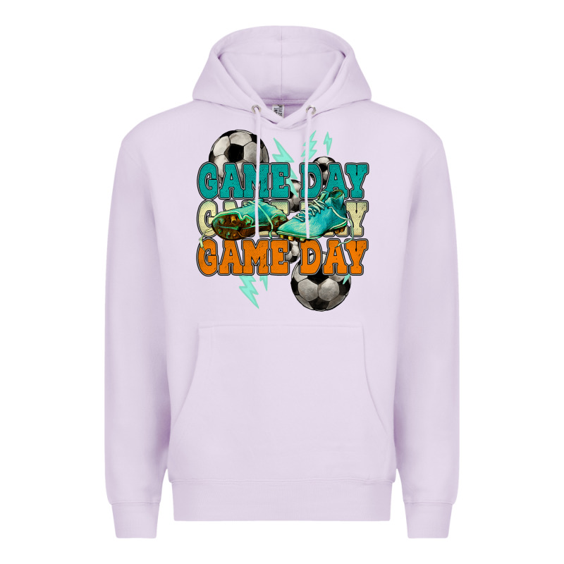 Game Day Lightning Bolt Soccer Premium Hoodie by HowdyJamesFarm | Teevron