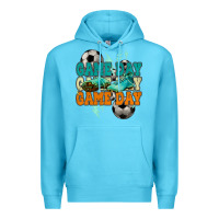 Ocean Blue Game day lightning bolt soccer Premium Hoodie - HowdyJamesFarm