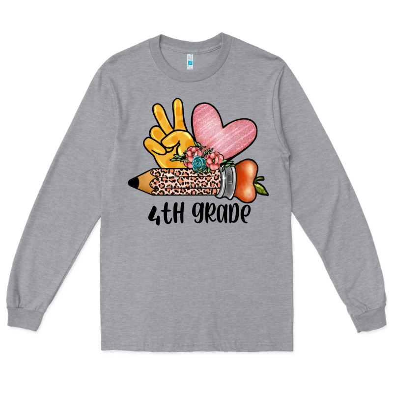 Peace Love 4th Grade Long Sleeve Tee by JahusDesignShop | Teevron