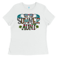 White summer aunt Ladies Tee - CowhideDigitalArt
