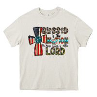 Cream blessed İs the nation whose god is the lord Heavy Core Tee - CowhideDigitalArt