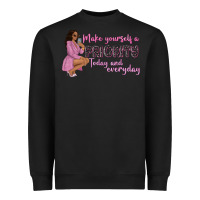 Black make yourself a priority today and everyday afro w Heavyweight Sweatshirt - NancyCooperArtShop