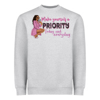 Heather Grey make yourself a priority today and everyday afro w Heavyweight Sweatshirt - NancyCooperArtShop