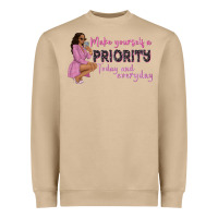 Mushroom make yourself a priority today and everyday afro w Heavyweight Sweatshirt - NancyCooperArtShop