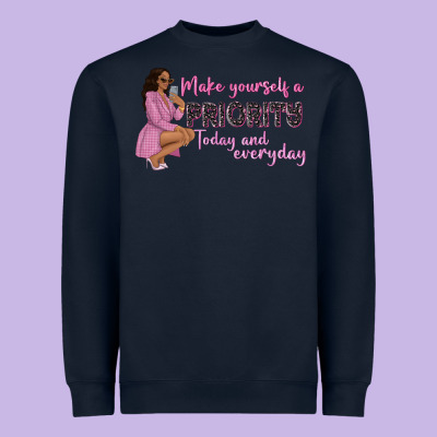 Make Yourself A Priority Today And Everyday Afro W Heavyweight Sweatshirt Designed By Nancycooperartshop