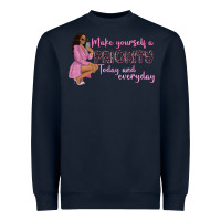 Navy make yourself a priority today and everyday afro w Heavyweight Sweatshirt - NancyCooperArtShop