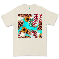 Bone baseball leopard turquoise cactus sunflower seamless pattern Premium Tee - JahusDesignShop