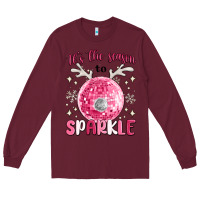 Burgundy it's the season to sparkle Long Sleeve Tee - MaliasSmallBusiness