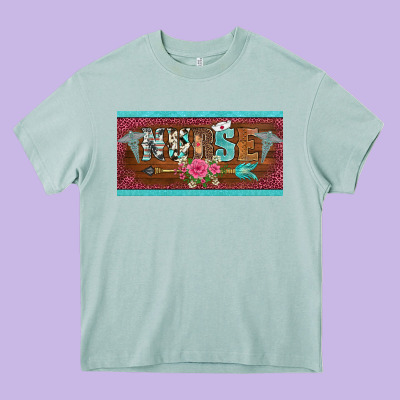 Western Nurse With Medical  Symbol Caduceus And Arrow License Plate Te Heavy Core Tee Designed By Barkaloodesign