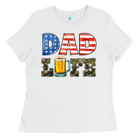 White dad life Ladies Tee - HRA Design Shop