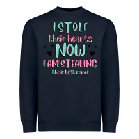 Navy i stole their hearts now i am stealing their last Heavyweight Sweatshirt - MaliasSmallBusiness