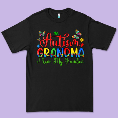 Autism Grandma I Love My Grandson Premium Tee Designed By Artiststas