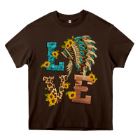 Chocolate Brown love indian headdress Heavy Core Tee - HRA Design Shop