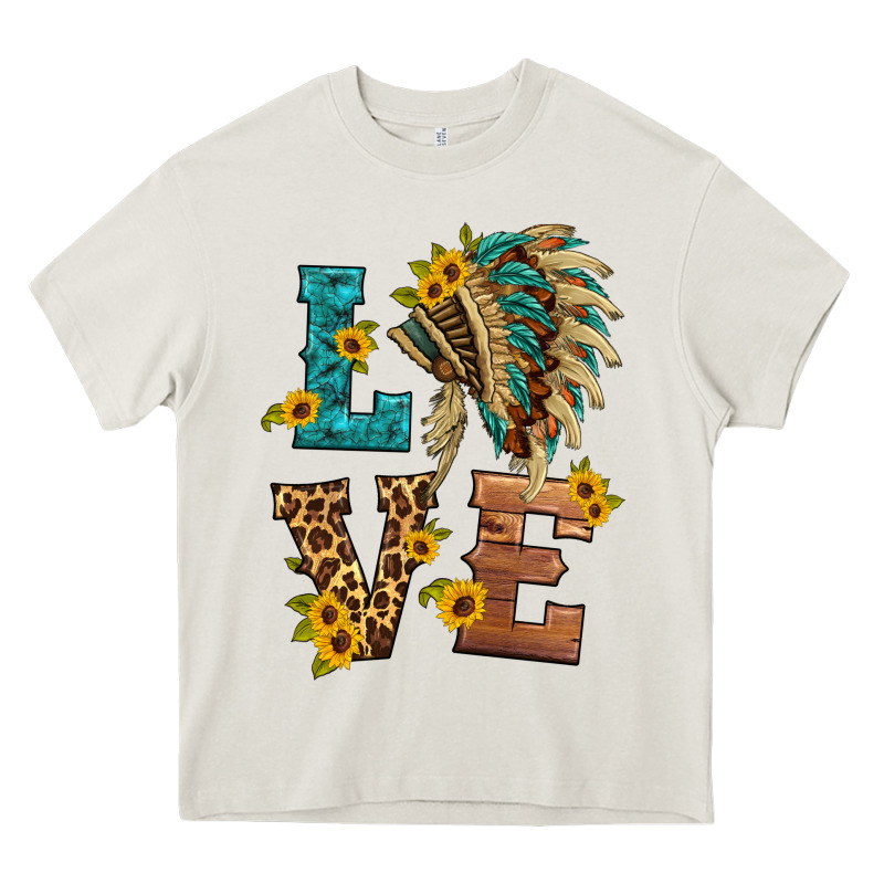 Love Indian Headdress Heavy Core Tee by HRA Design Shop | Teevron