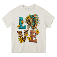 Cream love indian headdress Heavy Core Tee - HRA Design Shop