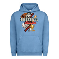 Pigment Pebble Blue baseball mama Urban Hoodie - FaDigitalArtStudio