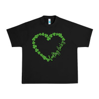 Black shamrock heart felling lucky Urban Heavy Tee - MaliasSmallBusiness