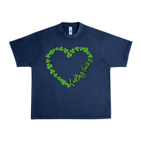 Navy shamrock heart felling lucky Urban Heavy Tee - MaliasSmallBusiness