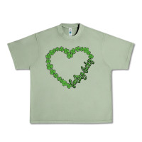 Oil Green shamrock heart felling lucky Urban Heavy Tee - MaliasSmallBusiness