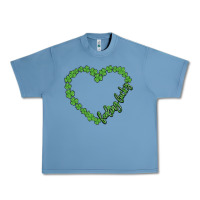 Pebble Blue shamrock heart felling lucky Urban Heavy Tee - MaliasSmallBusiness
