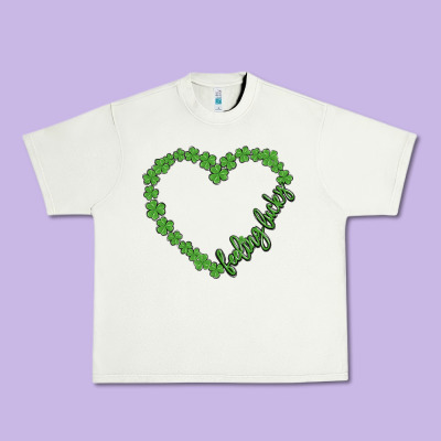 Shamrock Heart Felling Lucky Urban Heavy Tee Designed By Maliassmallbusiness