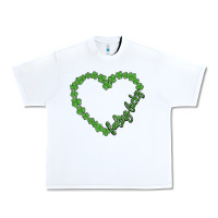 White shamrock heart felling lucky Urban Heavy Tee - MaliasSmallBusiness