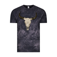 Cloud Black cow skul Vintage Tee - MaliasSmallBusiness
