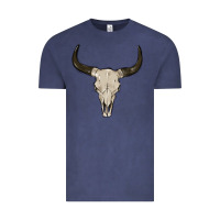 Vintage Denim cow skul Vintage Tee - MaliasSmallBusiness