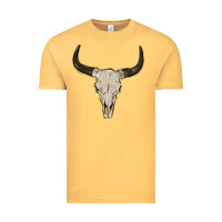 Vintage Mustard cow skul Vintage Tee - MaliasSmallBusiness