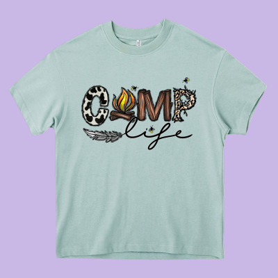 Camp Life Heavy Core Tee Designed By Cowhidedigitalart