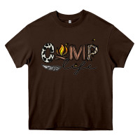 Chocolate Brown camp life Heavy Core Tee - CowhideDigitalArt