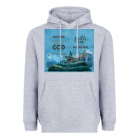 Heather Grey nothing is impossible with cross Heavyweight Hoodie - TumblerDesignByShophia