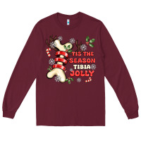 Burgundy tis the season tıbıa jolly Long Sleeve Tee - MaliasSmallBusiness