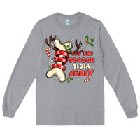 Heather Grey tis the season tıbıa jolly Long Sleeve Tee - MaliasSmallBusiness