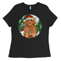 Black Toy Poodle And Farm Ladies Tee - RanaPortraitStore