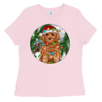 Bubblegum Pink Toy Poodle And Farm Ladies Tee - RanaPortraitStore