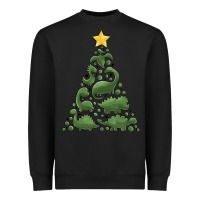 Black dinosaur christmas tree Heavyweight Sweatshirt - MaliasSmallBusiness