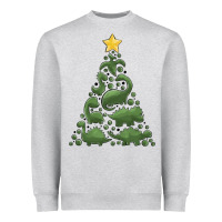 Heather Grey dinosaur christmas tree Heavyweight Sweatshirt - MaliasSmallBusiness